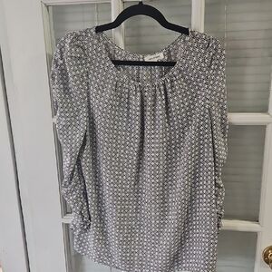 ❤️ Geometric Design Peasant Blouse. Sz M. EUC